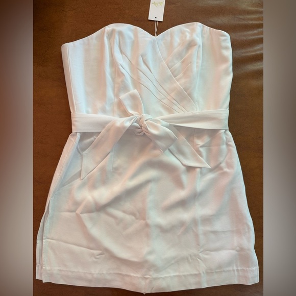 Lilly Pulitzer Kylo Strapless Skirted Romper Resort White Sz 14 NWT $228 - Picture 3 of 5